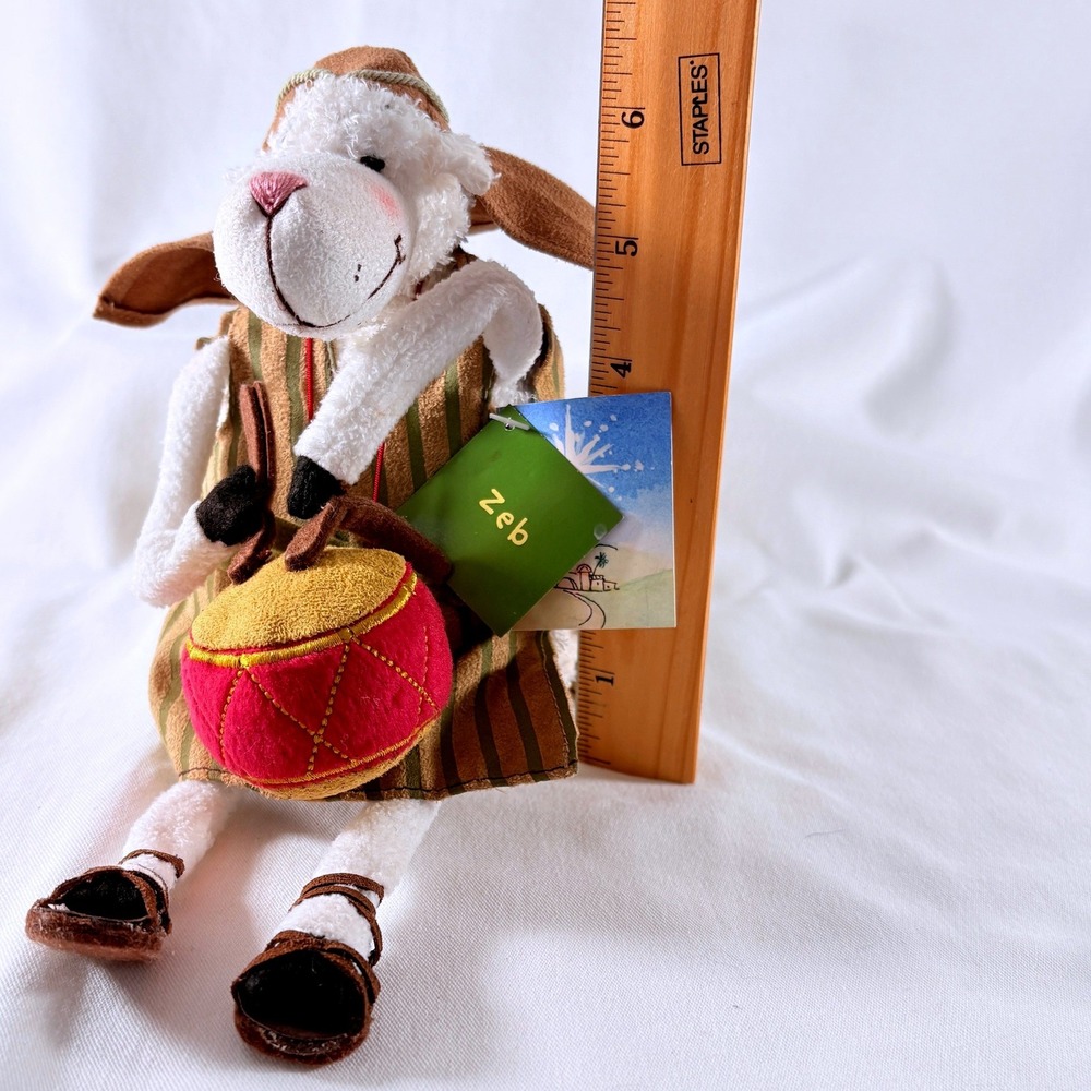 Hallmark DaySpring Really Woolly Series 1 Christmas Zeb Drummer Sheep Plush - Picture 9 of 9